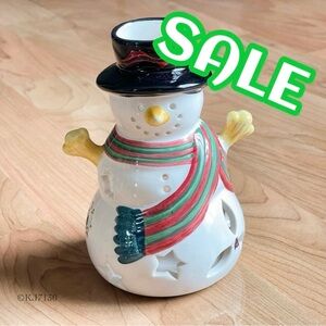 The Sweet Shoppe Christmas by Sango Ceramic Snowman Votive Candle Holder
